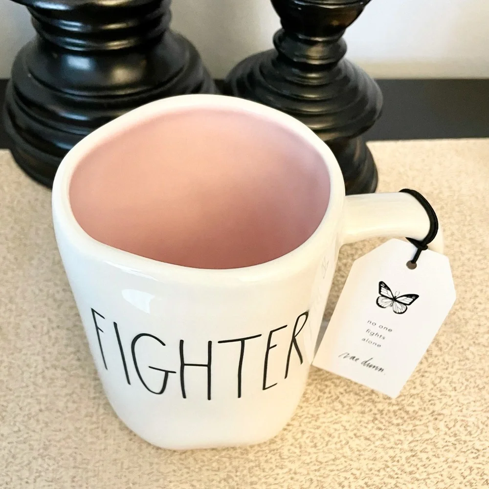 NEW Rae Dunn FIGHTER/BUTTERFLY Ceramic Mug - Picture 3 of 4